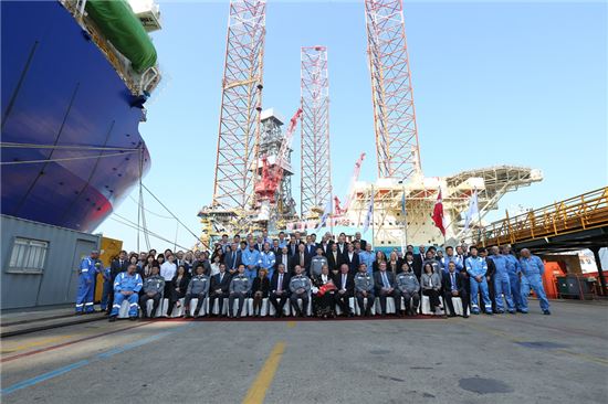 대우조선, 세계 최대규모 대형 잭업리그 명명식 열려