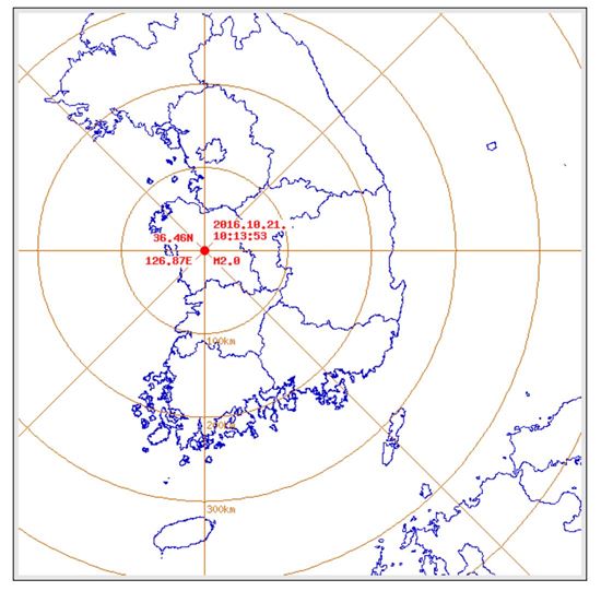 기상청은 21일 오전 10시13분쯤 충청남도 청양군 동쪽 6km지역에서 규모 2.0 지진이 발생했다고 밝혔다. (사진=기상청 제공)