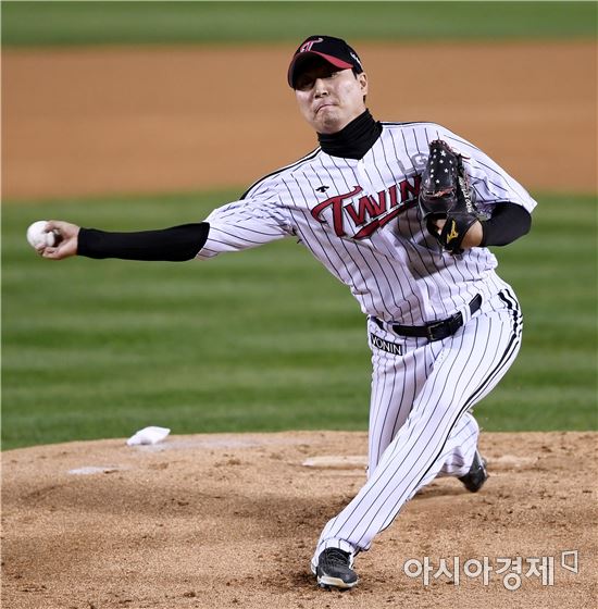 [포토]역투하는 LG 선발 우규민