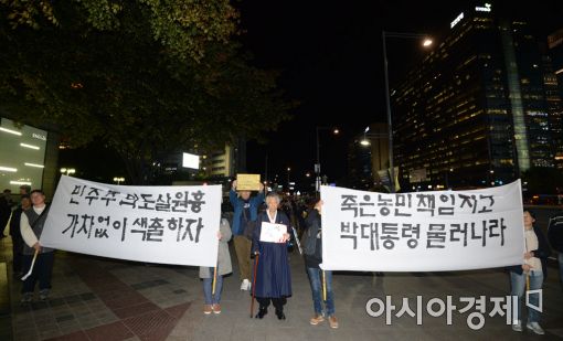 [포토]'밤을 잊은 하야 촉구 행진'