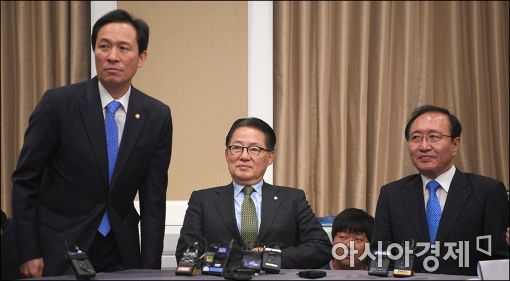 [포토]야3당 원내대표, '최순실 사태' 관련 긴급 회동