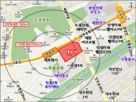 도곡개포한신 아파트 현황도(자료:서울시)
