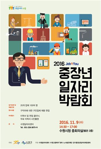 수원시 '2016 중장년 일자리박람회' 포스터