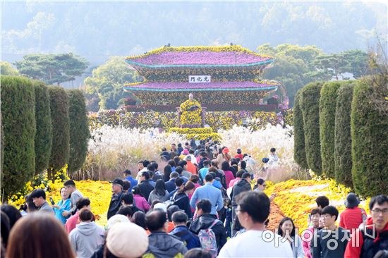 [포토]가을향기 가득한 함평국향대전 관광객 인산인해