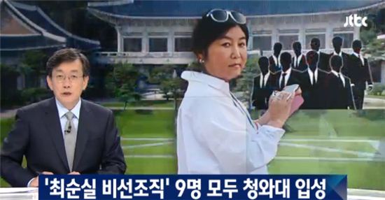 '최순실 비선조직' 9명 모두 청와대 입성, 사진=JTBC '뉴스룸' 방송화면 캡처