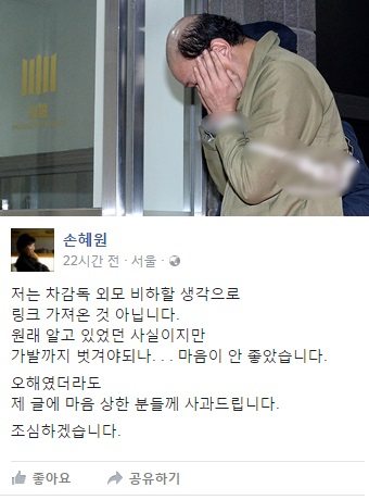 차은택씨 탈모 비하 논란에 휩싸였던 손혜원 의원이 자신의 페이스북에 사과문을 게재했다./사진=아시아경제DB, 손혜원 의원 페이스북