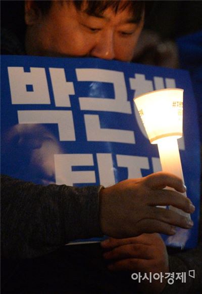 [11·12 촛불집회]거리의 시민들 "아이에게 부끄럽지 않기 위해 촛불 들었다"