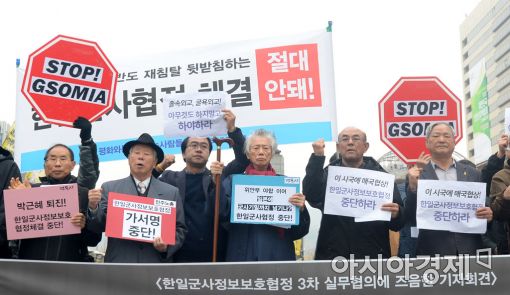 [포토]한일 군사정보협정 추진 반대 기자회견