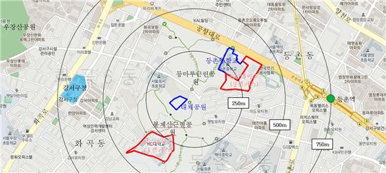 KC대학교 제1·2캠퍼스 위치도(자료:서울시)