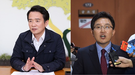 ▲남경필 경기지사, 김용태 의원이 새누리당을 탈당한다.