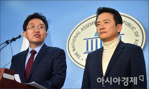 김용태 의원(왼쪽)과 남경필 경기도지사.