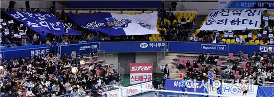 [포토]코트의 장외 대결 '응원전'