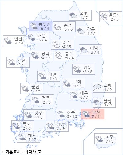 아경 오늘의 날씨와 미세먼지 (오전)