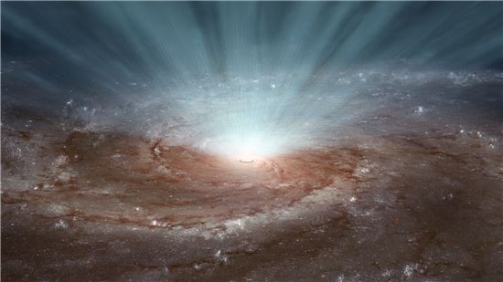 ▲블랙홀은 사방으로 강력한 바람을 내뿜는다.[사진제공=NASA/ESA]