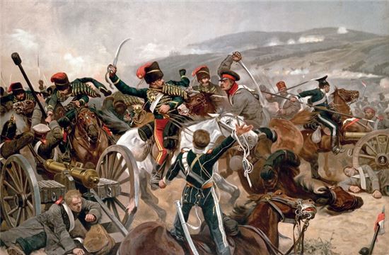 크림전쟁 당시 전투 장면을 그린 '경기병 여단의 전투' 그림(사진=위키백과)