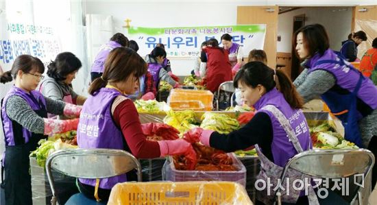 부안군 다문화여성단체 ‘글로벌맘’사랑의 김장담그기 봉사활동