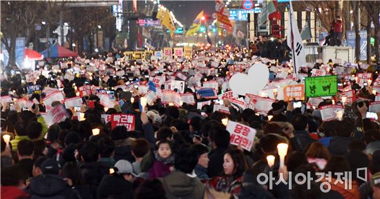 [포토]촛불로 가득메운 광주 금남로