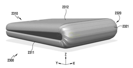 지난달 공개된 삼성전자의 폴더블 스마트폰의 힌지 관련 특허 도면(출처=폰아레나)