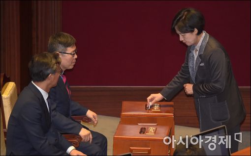 [포토]탄핵투표 마친 추미애 대표