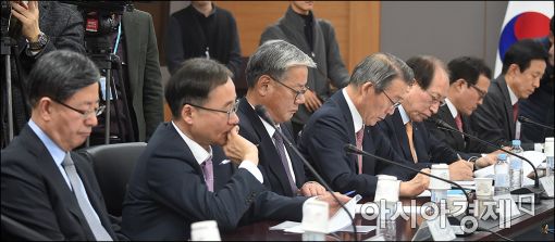 [포토]고개 떨군 금융협 수장들