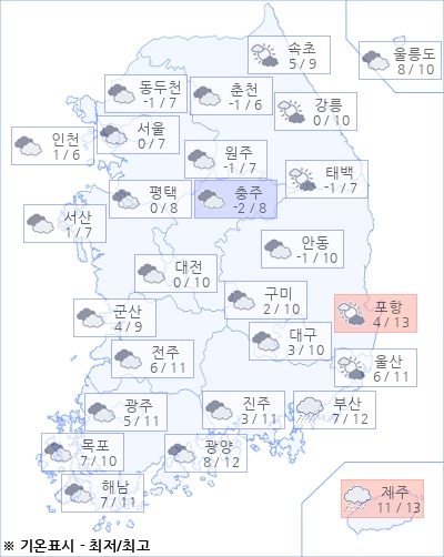 아경 오늘의 날씨와 미세먼지 (오전)