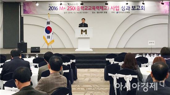 전남도교육청, M+ 250(중학교 교육력 제고 사업) 성과보고회