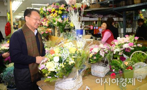 [포토]화훼공판장 방문한 유일호 경제부총리 