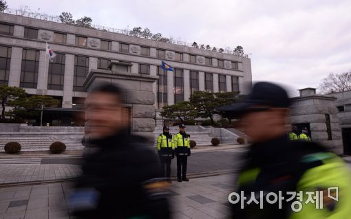 [포토]헌법재판소 앞 24시간 경비 태세