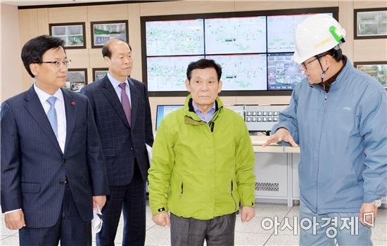 윤장현 광주시장, 가연성 폐기물 연료화 시설(SRF) 방문