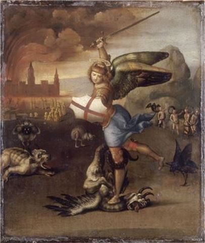 산치오 라파엘로의 '성 미카엘 대천사(Saint Michel)' 그림(사진=프랑스국립박물관연합)