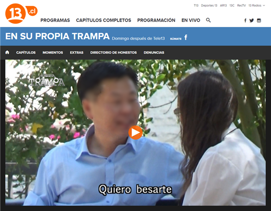 칠레 외교관의 얼굴이 공개된 성추행 동영상/ 사진= En Su Propia Trampa 홈페이지