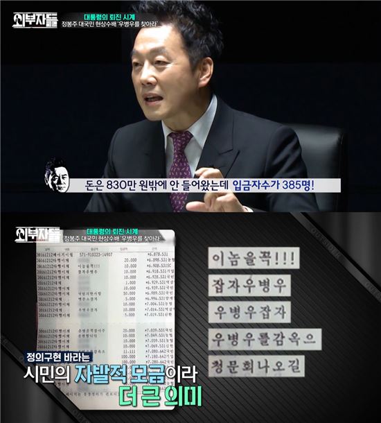 ‘외부자들’ 정봉주, 우병우 현상수배 당시 사연 공개 “385명이 보내준 830만원”