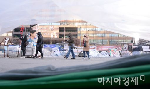 [포토]퇴진 캠핑촌의 광장