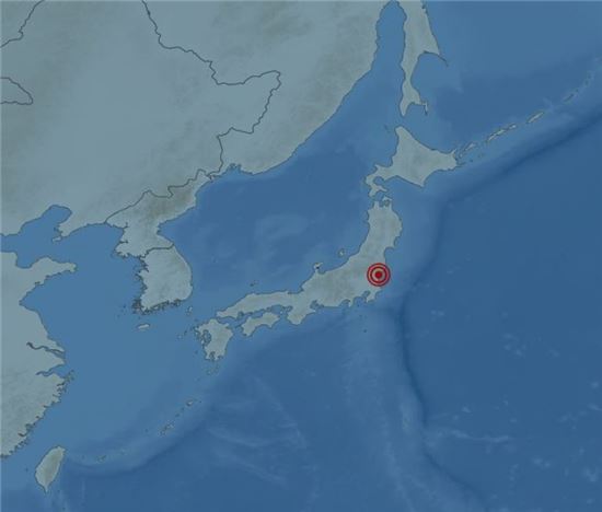 일본기상청(JMA)은 28일 오후 9시38분쯤 이바라키현(혼슈) 미토 북북동쪽 39km 지역에서 규모 6.3 지진이 발생했다고 밝혔다. (사진=기상청 제공)

