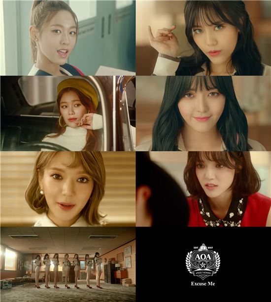 새 앨범 '앤젤스 노크'를 공개한 그룹 AOA/사진=AOA '익스큐즈 미' 뮤직비디오 캡처