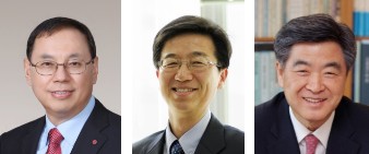 왼쪽부터 조성진 LG전자 부회장, 박성욱 SK하이닉스 부회장, 권오갑 현대중 부회장