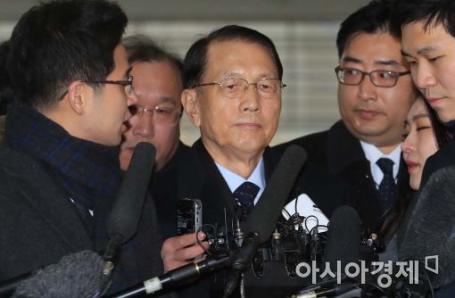 [포토]김기춘 전 청와대 비서실장, 특검 출석 