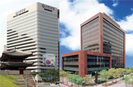 (왼쪽부터)신한금융지주, KB금융지주 (사진 : 아시아경제 DB)