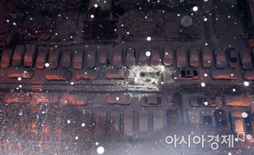 [포토]눈 내리는 대한(大寒)…차두고 출근