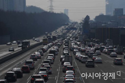 고속도로 정체 다소 완화…서울→부산 6시간25분·서울→목포 5시간21분