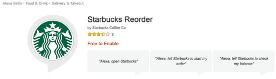 스타벅스가 아마존의 AI 비서 '알렉사'를 지원하는 '스타벅스 리오더' 기술을 선보였다.
