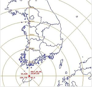 제주도 부근 해역서 규모 2.5 지진 발생