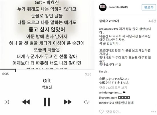 티아라 아름 "아무일 없는 듯 힘냅시다"…네티즌 "둘다 도찐개찐"