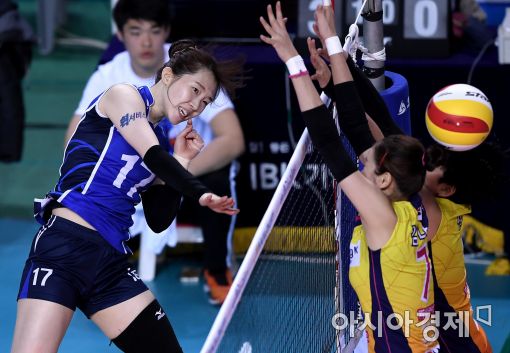 [포토]김미연, '블로킹은 소용없어'