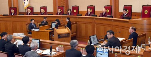 헌법재판소에서 열린 박근혜 대통령 탄핵 심판의 변론  