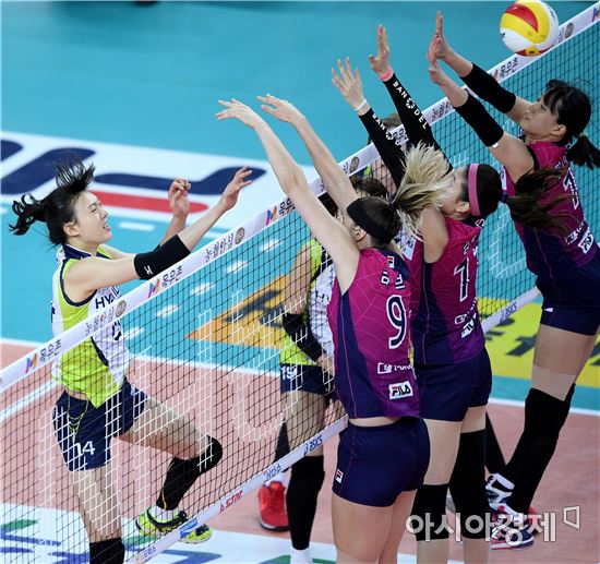 [포토]양효진, '공은 이미 넘어갔어'