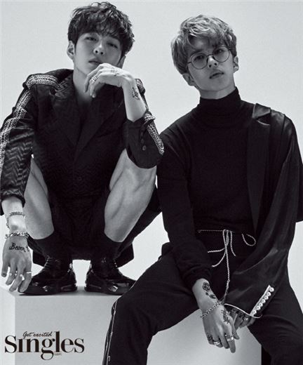 (왼쪽)비투비 창섭과 빅스 켄/사진=싱글즈 제공