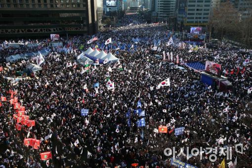 [17차 촛불집회]300만명 모인 탄핵반대 집회, 인원도 막말도 늘어(종합)