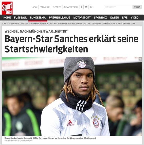 [강한길의 분데스리가 돋보기] ‘골든보이’ 헤나투 산체스의 뮌헨 적응기