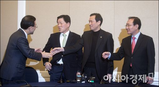 [포토]긴급회동 갖는 야4당 원내대표